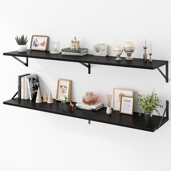 Deep Floating Shelves Wall Mounted, Living Room, Office by Acovy