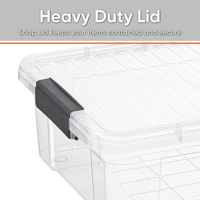 Superio Clear Storage Box with Lid, 13.7 Quart Plastic Container Bins - Image 4