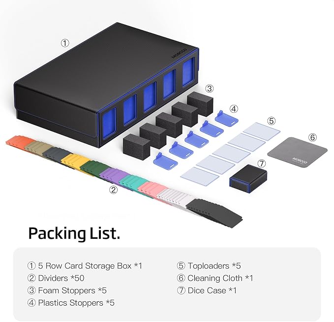 Trading Card Storage Box 5-Row 3900+ Capacity, TCG MTG Card Case - Image 7