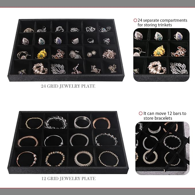 Julysky 4 Pcs/set Stackable Jewelry Organizer Trays - Image 5