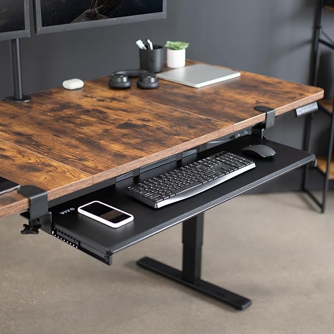 VIVO Extra Long Clamp-on Computer Keyboard and Mouse Under Desk Slider Tray - Image 2