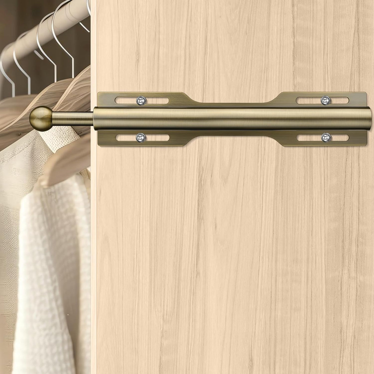 12" Valet Rod for Closet Pull Out (1 Pack, Antique Brass)