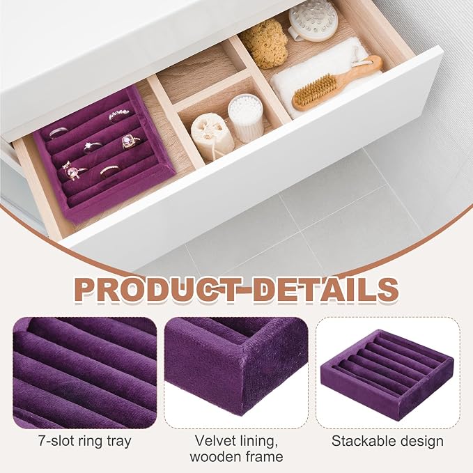 uxcell Stackable Jewelry Storage Tray, Jewelry Tray Drawer Organizer, Small - Image 3
