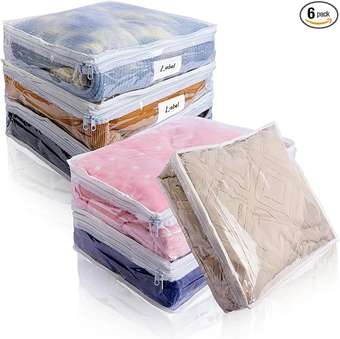 Clear Zippered Storage Bags Plastic Sweater Storage Bags by Heonay