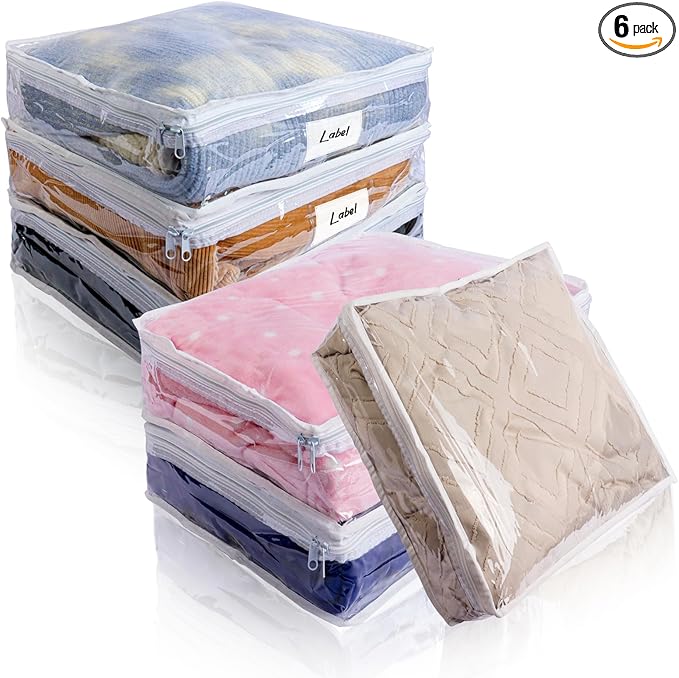 Clear Zippered Storage Bags Plastic Sweater Storage Bags by Heonay