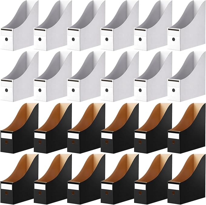 Thenshop 24 Pcs Cardboard Magazine File Holders Magazine Book Bin Box by Thenshop