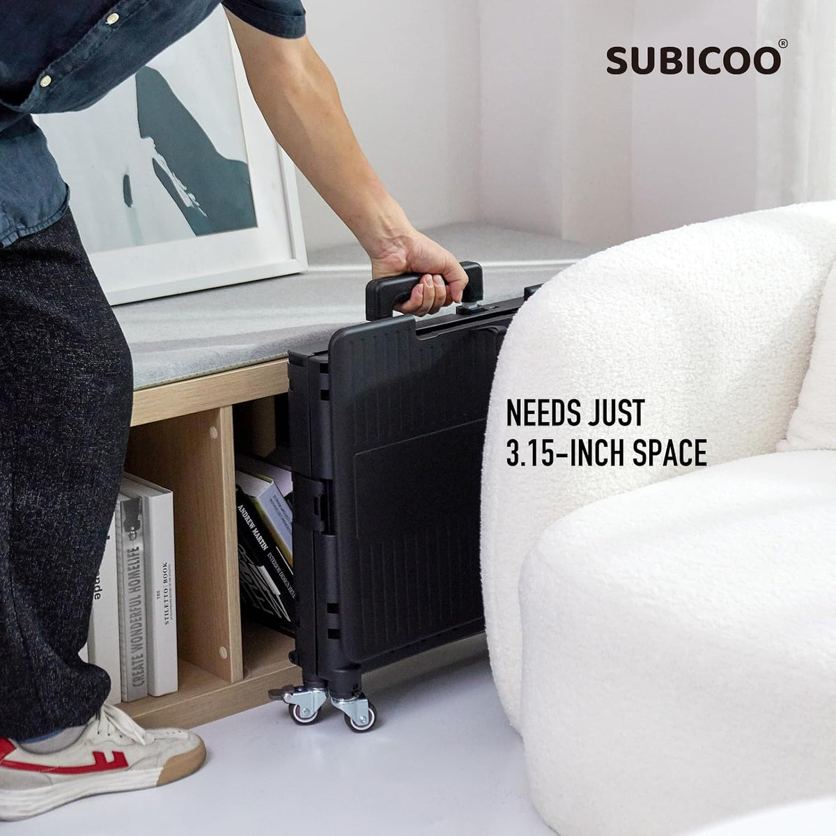 SUBICOO Folding Utility Cart Portable Rolling Crate Handcart Shopping