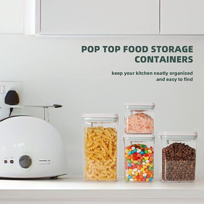 Pop Airtight Containers for Food Storage, Leakproof Air Tight Containers Pantry - Image 2
