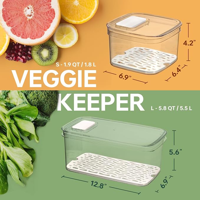 Felli Duo Fresh Veggie Keeper for Fridge - Image 4