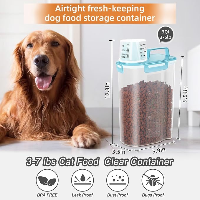 3-5Lbs/3Qt Dog Cat Food Storage Container - Image 3