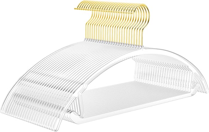 MIZGI Premium Clear Hangers Heavyduty-Acrylic No Shoulder Bump Suit Hangers by MIZGI