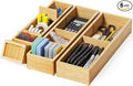 Desk Drawer Organizer Tray Set of 6 – Bamboo Office Storage Boxes by VA1KENE