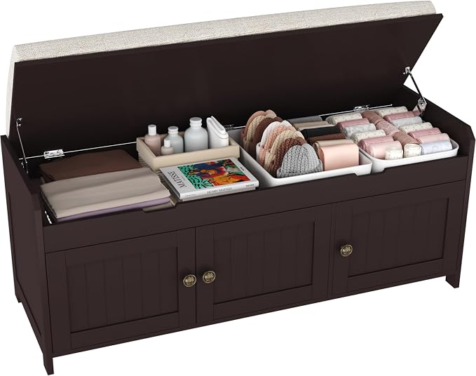 HOMEFORT 41.3" Shoe Bench with Lift Top Storage, Entryway Bench with Cushioned by HOMEFORT
