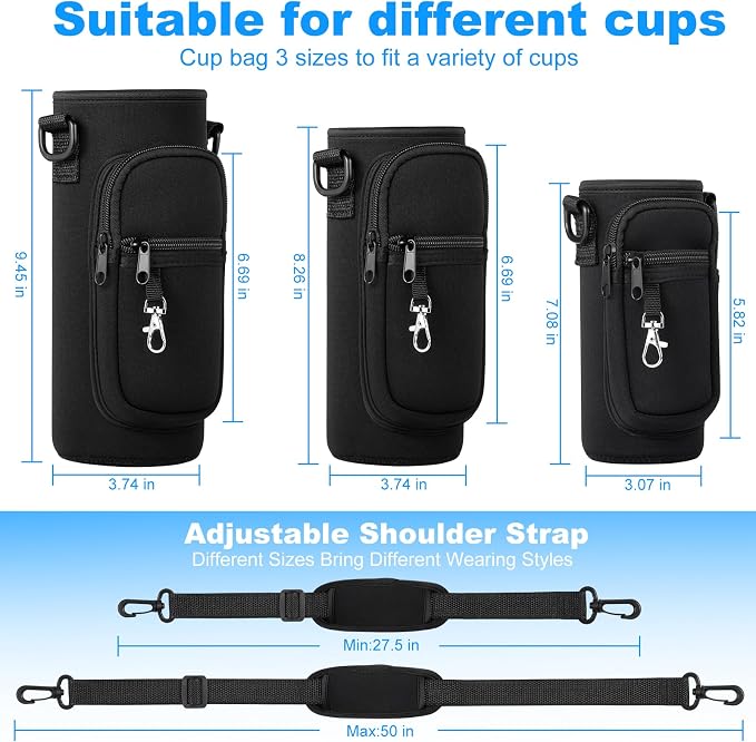 Water Bottle Holder with Strap for Hydroflask 32oz 40oz, Carrier Sling Bag with - Image 2