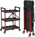 WORKPRO 3-Tier Collapsible Service Cart, 210 LBS Foldable Utility Service Cart by WORKPRO