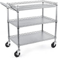 WDT Heavy Duty 3 Tier Utility Cart, 990Lbs Capacity Wire Rolling Cart by WDT