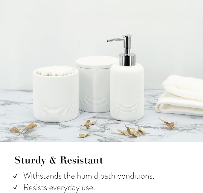 ZCCZ White Bathroom Accessories Set 6 Pieces - Image 5