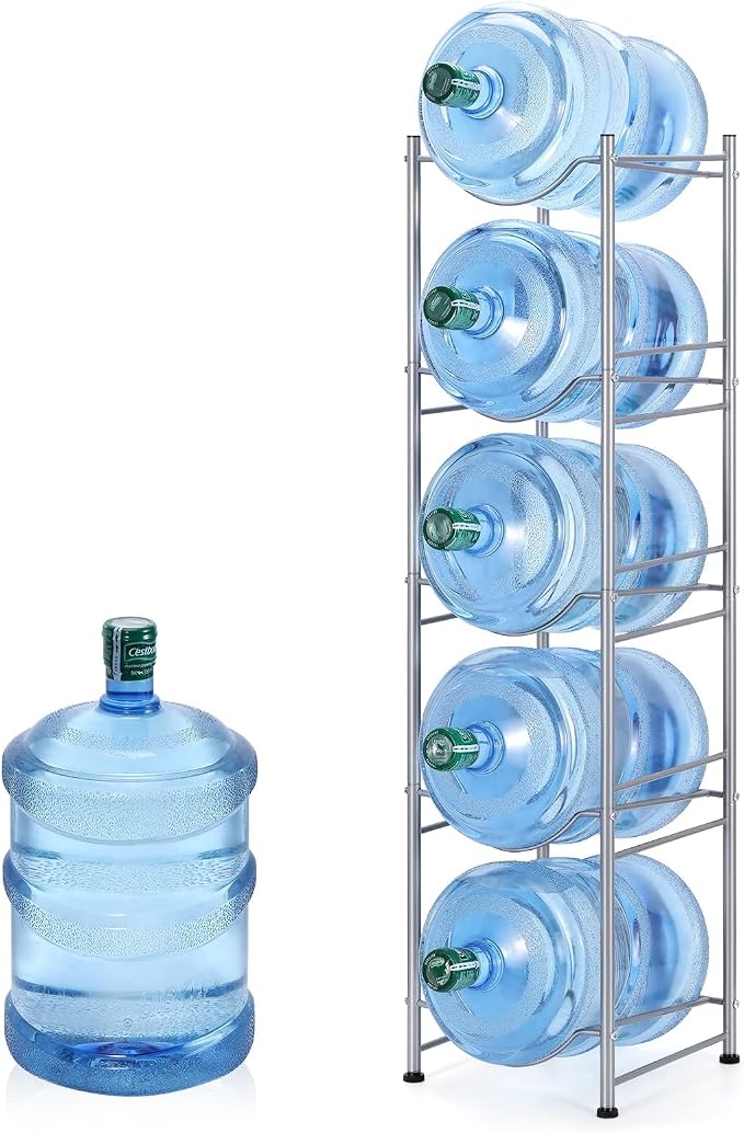 smusei 5 Gallon Water Bottle Holder 5 Tier Detachable Water Cooler Jug Holder by smusei
