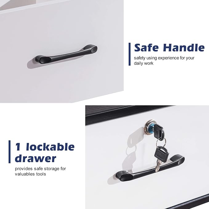 BarberPub Beauty Locking Wall Mount Styling Station Barber Beauty Spa Salon - Image 8