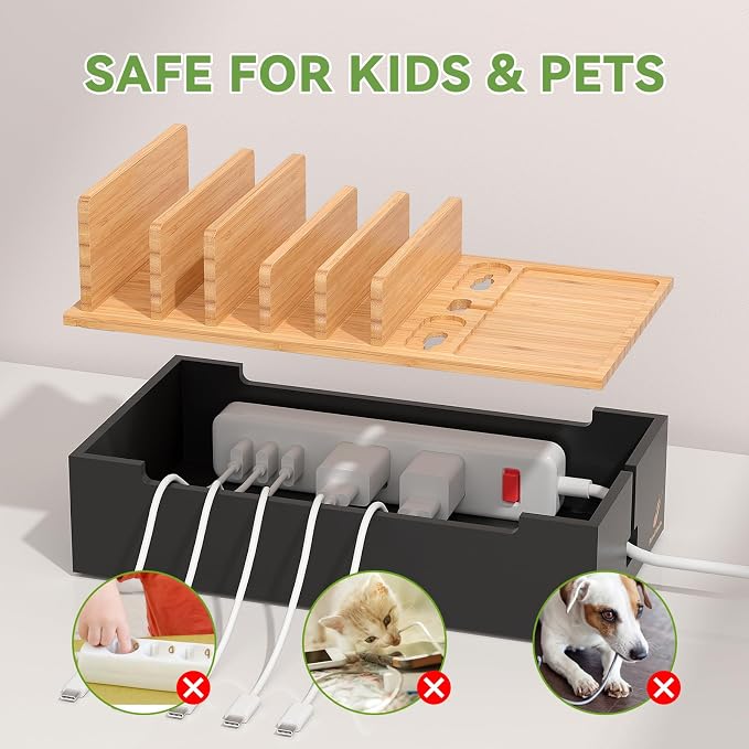 Pezin & Hulin Cord Organizer Box, Surge Protector Organizer, Device Charger - Image 4