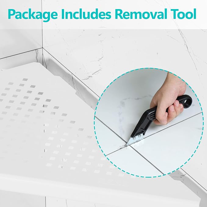 Bathroom Corner Shelf, Recessed 12" Shower Shelf Caddy, SUS304 Stainless Steel - Image 5