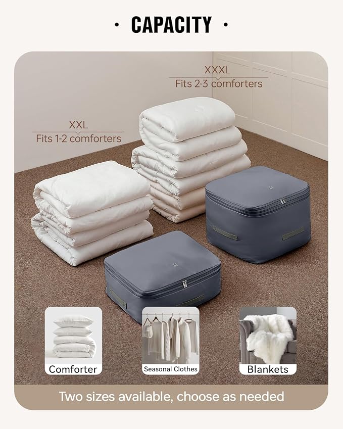 Eachy 3-Pack Comforter Storage Bag Blanket Storage Bags, 136L Compression - Image 5