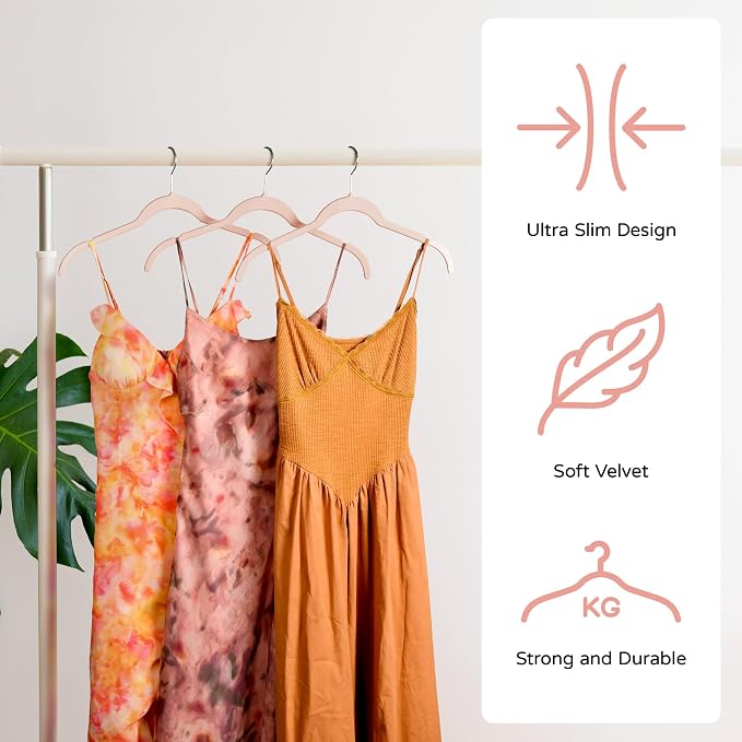 Premium Velvet Shirt Hangers 30 Pack, Non-Slip 360° Swivel Hook Space-Saving - Image 3