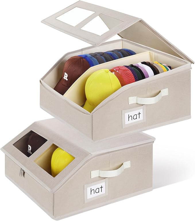 2 Pack Hat Storage for Baseball Caps-Holds Up to 48 Caps, Hat Organizer for by RZMAYIS