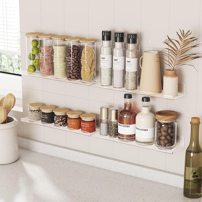 Lifewit Floating Shelves for Wall, 10 Pack Clear Acrylic Shelf 15" Room Decor - Image 8