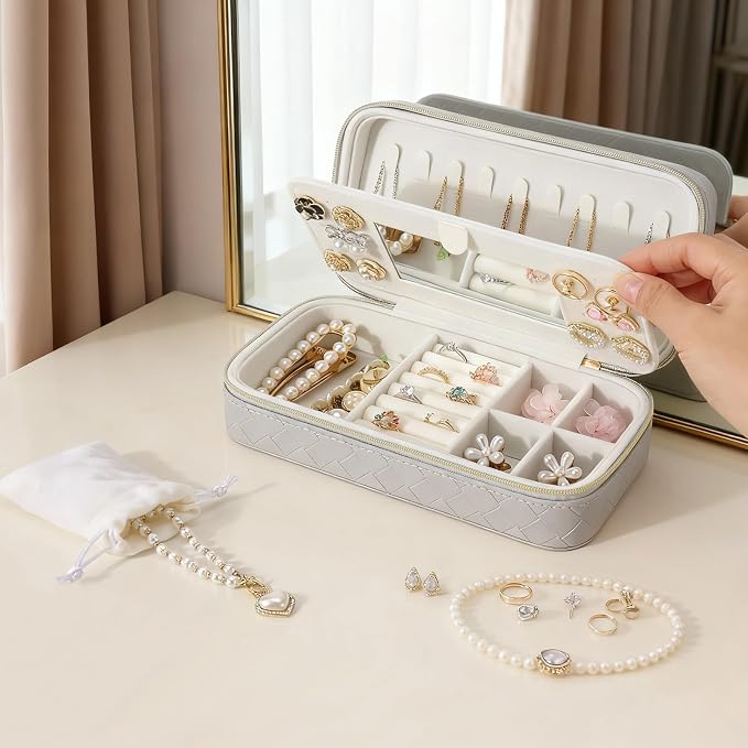 DesignSter Jewelry Organizer, Small Portable Travel Jewelry Storage - Image 5
