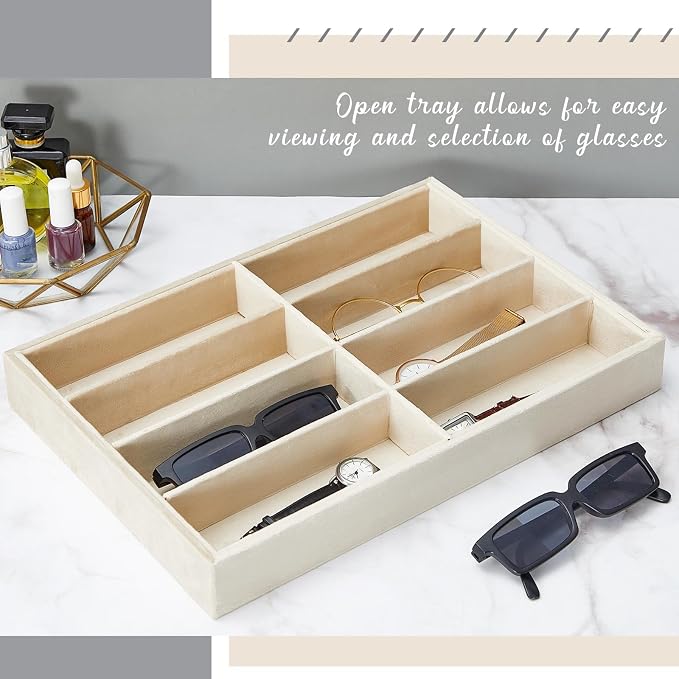 Amylove 2 Pcs Sunglass Organizer Trays Glasses Stackable Jewelry Trays Sunglass - Image 5