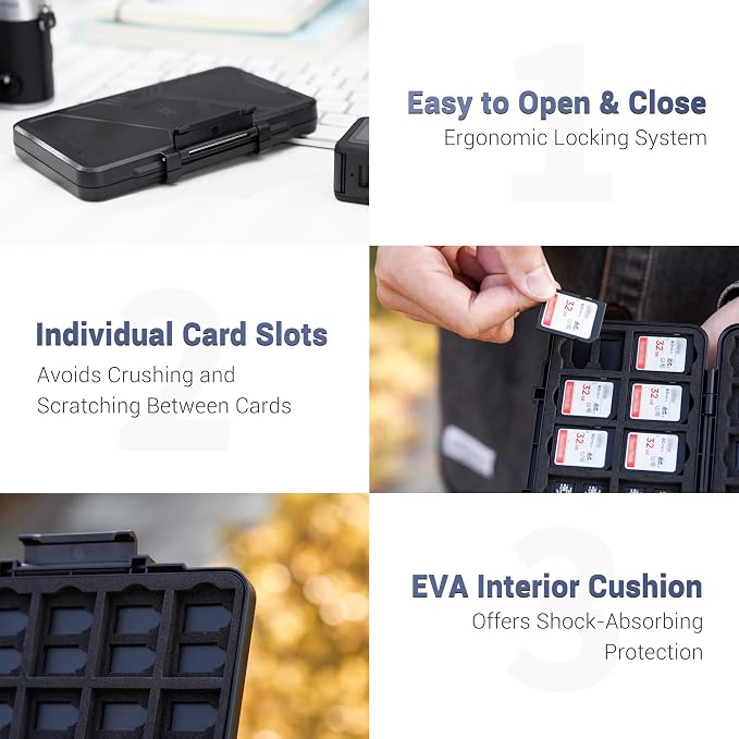 60 Slots Memory Card Case for 20 SD and 40 TF Cards, Compact Size & Portable SD - Image 4