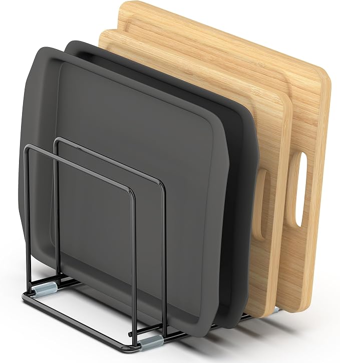 Cutting Board Organizer, Kitchen Cabinet Organizer, Divided Rack by VAEKUCEAN