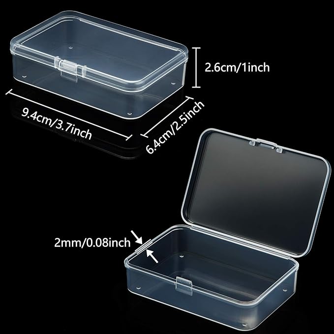 SATINIOR 24 Packs Small Clear Plastic Beads Storage Containers Box - Image 2