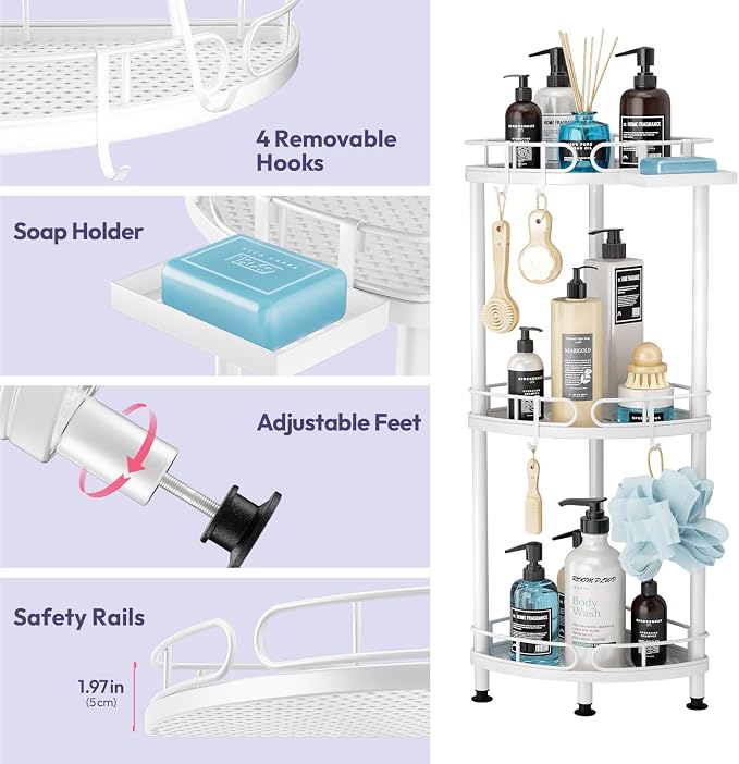 SWTYMIKI Corner Shower Caddy Standing - Image 5
