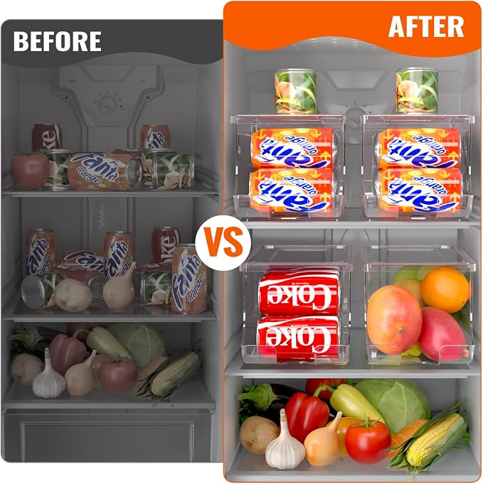 Soda Can Organizer for Refrigerator, Stackable Canned Food Pop Cans Container - Image 5