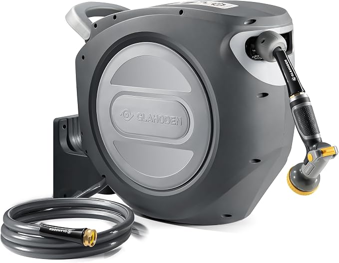 Retractable Garden Hose Reel 5/8 in x 75 ft Upgraded UV Resistant Heavy Duty by GLAHODENDreamingHouse