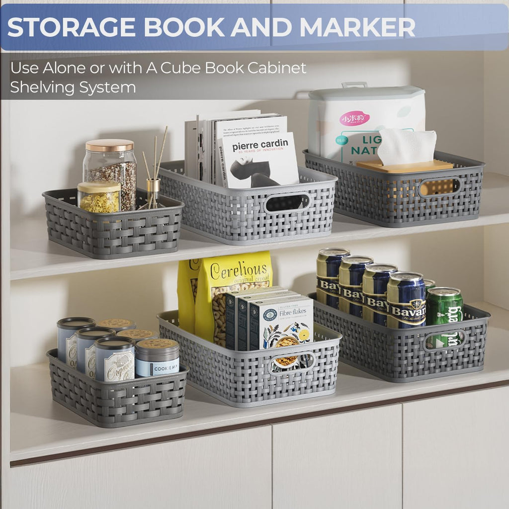 3 Pack Small Plastic Basket, Storage Bin Baskets for Organizing