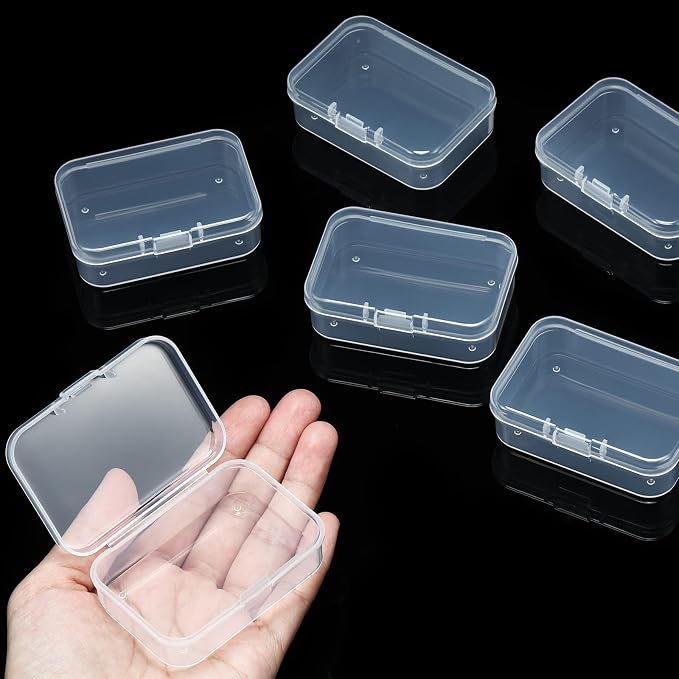SATINIOR 24 Packs Small Clear Plastic Beads Storage Containers Box - Image 3