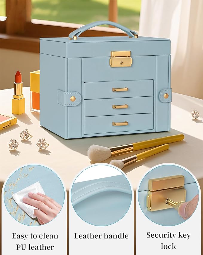 TORIBIO Jewelry Box for Women, Leather Jewelry Organizer - Image 7