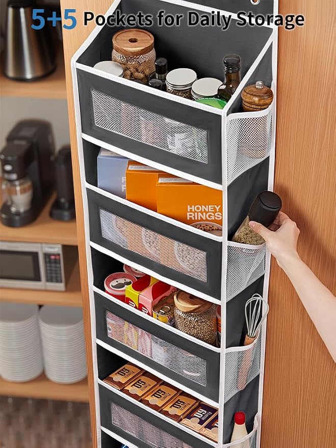 JARLINK 2 Pack Over The Door Organizer Storage, 5 Shelf Hanging Door Organizer - Image 5