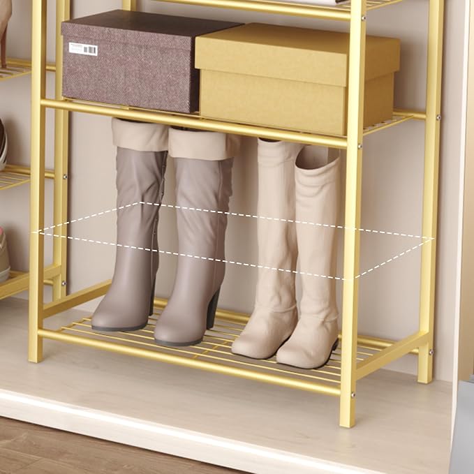 HOMEFORT 5-Tier Shoe Rack, Shoe Storage Shelf, Industrial Shoe Tower, Narrow - Image 8
