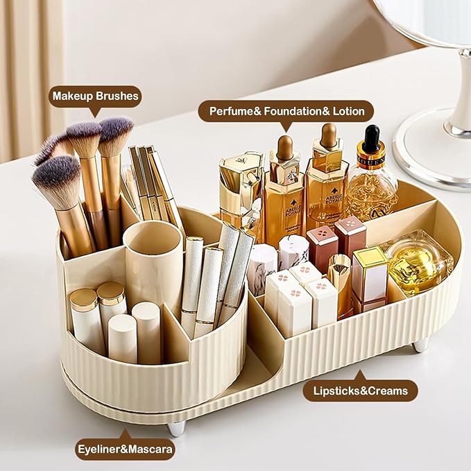 360° Rotating Vanity Makeup Organizer - Image 2