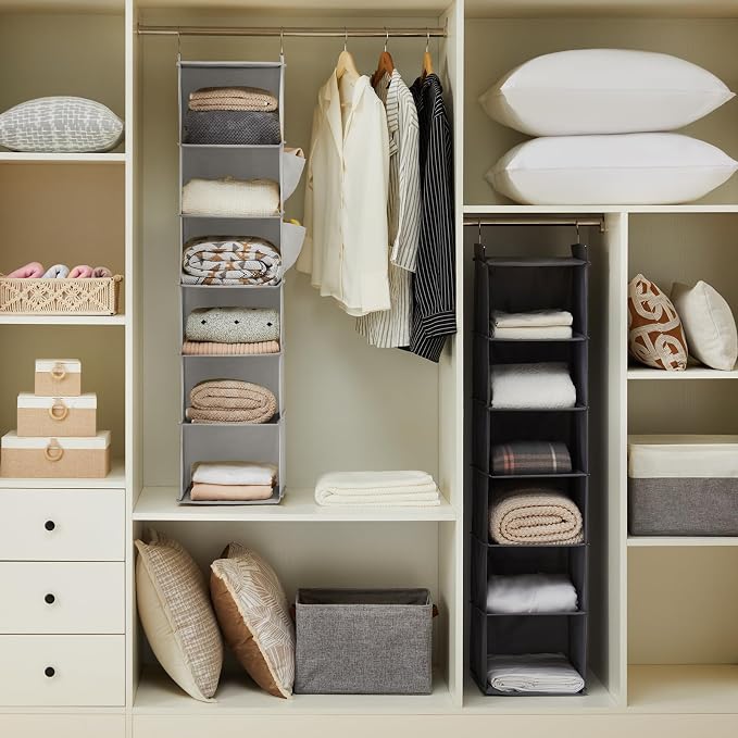 YOUDENOVA Hanging Closet Organizer and Storage, 6-Shelf Closet Hanging Shelves - Image 4