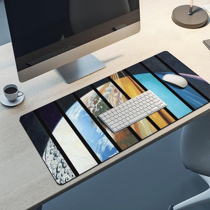 Cosmic Planet Large Mouse Pad, Vintage Aesthetic Gaming Desk Mat, XXL Keyboard - Image 8