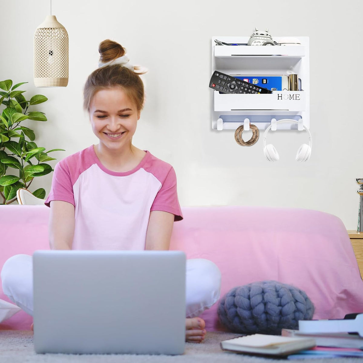 CHENYAOAI Bedside Shelf Accessories Organizer, Wall Mount Self Stick