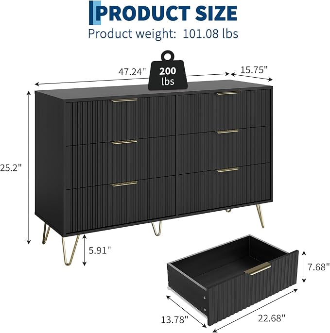 Garvee Fluted Dresser for Bedroom - Image 2