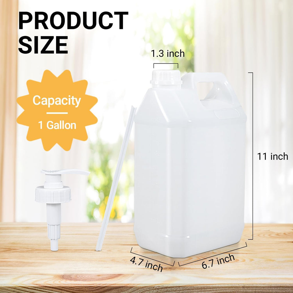 1 Gallon Plastic F-Style Jug (4-Pack) Reusable Food-Safe, Heavy-Duty