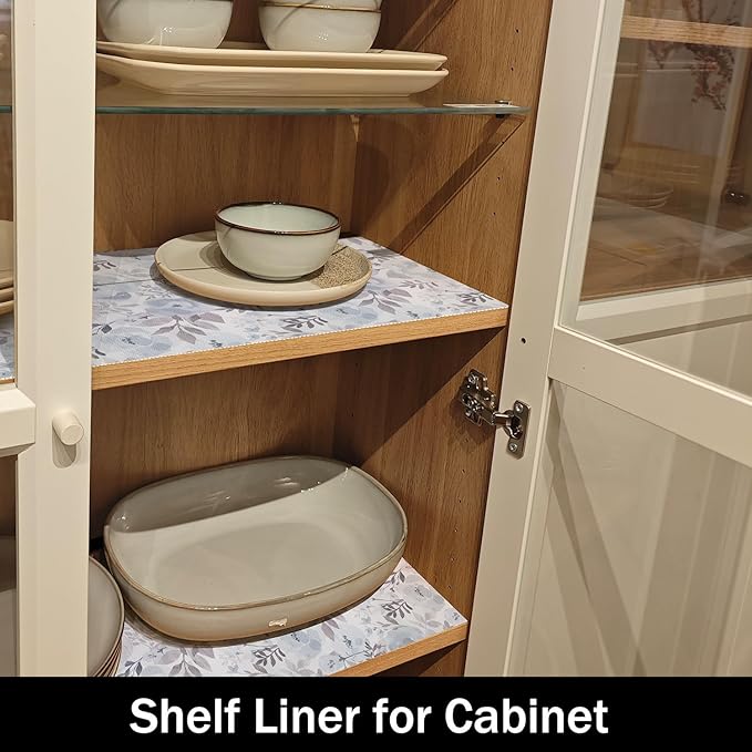 Blue Floral Shelf and Drawer Liner - Image 6