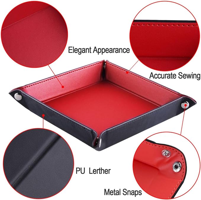 siduater Valet Tray Desktop Storage Organizer, Vegan Leather Catchall Tray - Image 4